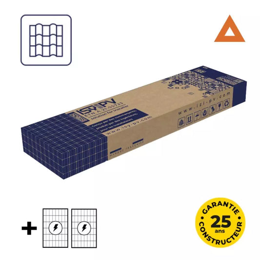 ISY‑BOX Extension – Montage pour 2 panneaux sur tuiles mécaniques (triangle orange)